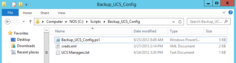 UCS config backup folder